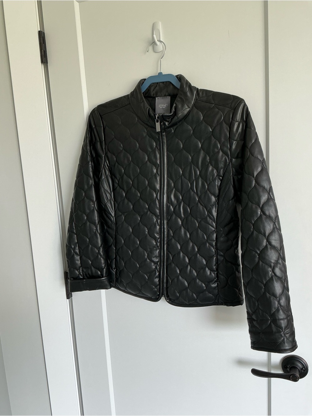 Lysse Black Quilted Faux-Leather Puffer Jacket - Picture 2 of 2